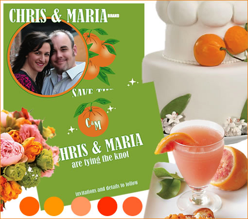 Chris & Maria's Retro Orange Engagement & Wedding Inspiration