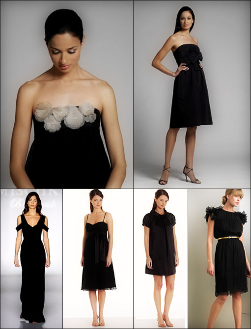 Timeless Elegance: Black Bridesmaid Dresses & Floral Accents