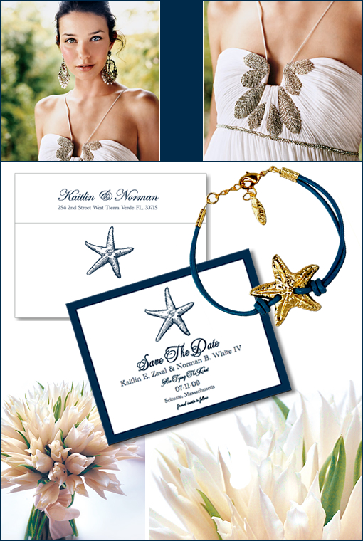 Elegant Navy and White Wedding Theme Inspiration with Starfish