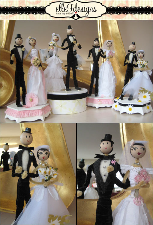 Elle F Designs: Unique & Stylish Handcrafted Wedding Cake Toppers