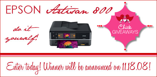 Epson Artisan 800 Giveaway: Win a Printer for Your Wedding!