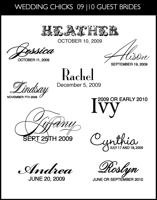 Wedding Chicks Announces Guest Bride Winners for 2009-2010