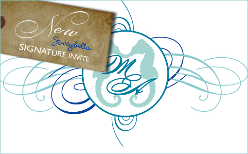 Elegant Seahorse Wedding Invitations by Joceybella Signature