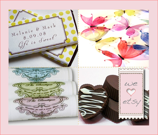 Etsy Wedding Favors: Polka Dot Wrappers, Butterflies & Lip Balm