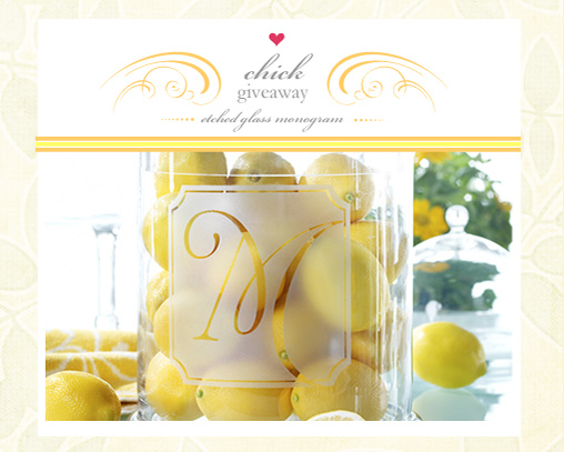 Wedding Decor Giveaway: Win an Etched Monogram from Upper Case Living!