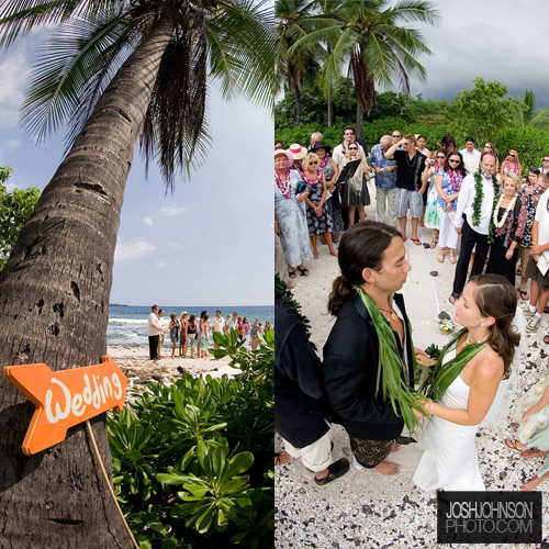 Sweet Hawaiian Wedding in Kona with Traditional Flute Music