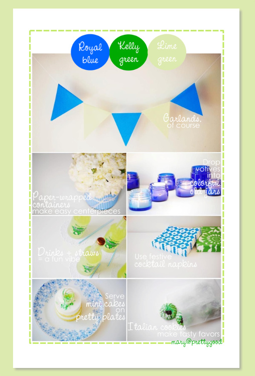 Spring Wedding Inspiration: Royal Blue, Green, and Mini Cakes