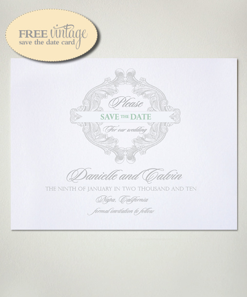 Free Vintage Save The Date Card Template for Your Wedding