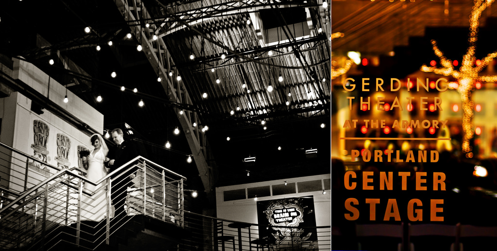 Portland Wedding: Modern Gerding Theater & Powell's City of Books