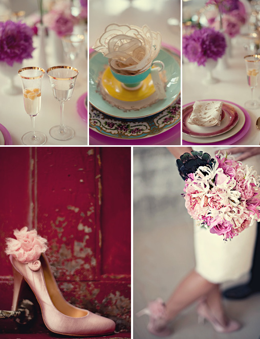 Vintage Wedding Inspiration: Pink Details & Marie Antoinette Style