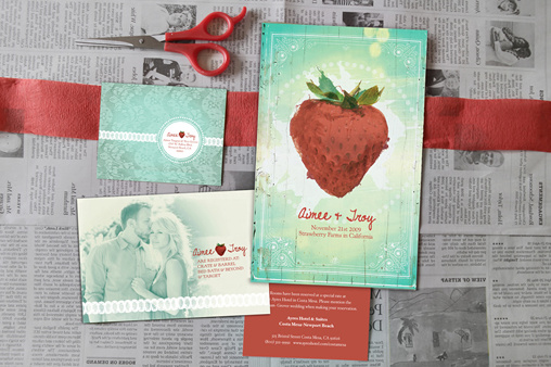 Strawberry Wedding Invitations Designed by Promise Tangeman