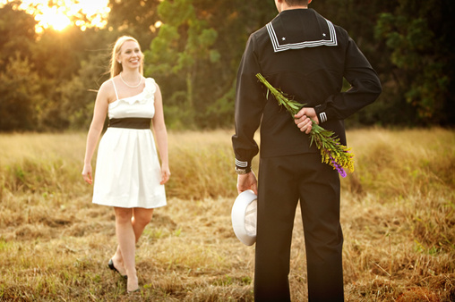 Military Engagement: A Veteran's Day Tribute with a Classic Kiss