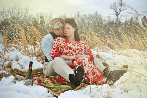 North Carolina Snowfall: Romantic Photoshoot Before Valentine's Day
