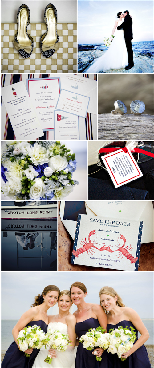 Navy, Red, White Beach Wedding Inspiration