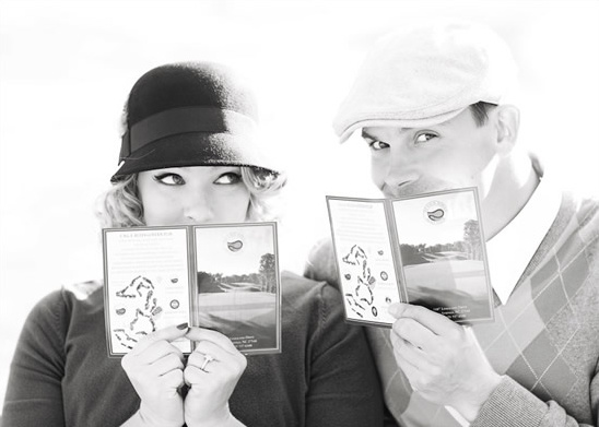 Stylish Golf Course Engagement Photoshoot in North Carolina