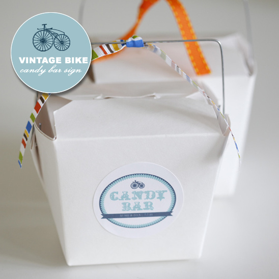 Free Candy Bar Signs: DIY Wedding Decor with Vintage Bike Design