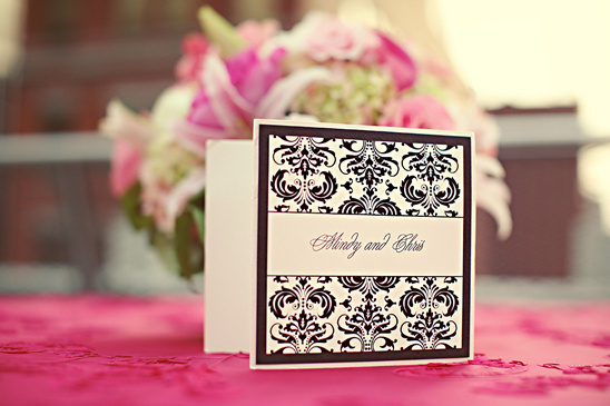 Stylish Rooftop Wedding in Ohio with Damask and Pink Details