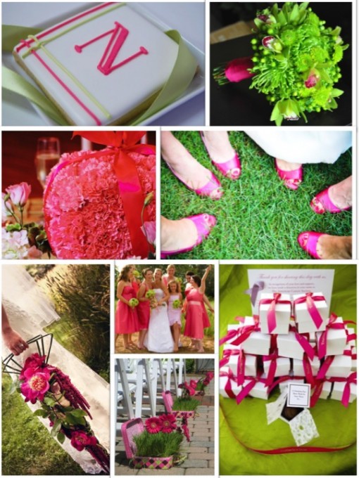 Pink and Green Preppy Wedding Inspiration Board by Kate Parker