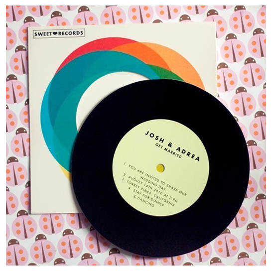 Groovy Record Sleeve Wedding Invitations for Music Lovers