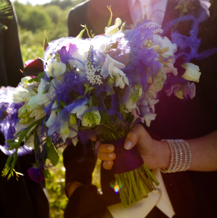 Rustic Maine Wedding with Wildflower Details and Purple Accents