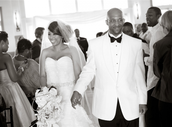 Real Vintage Wedding: Blue & Yellow Decor with Stunning Chandeliers