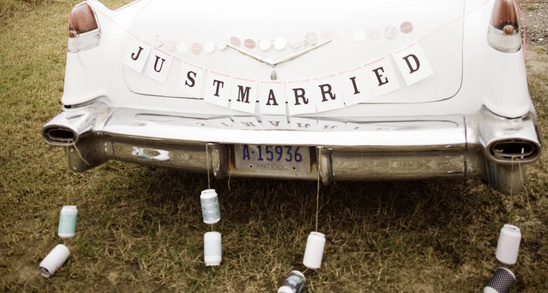 Cute retro car decoration kits for a fun wedding exit!