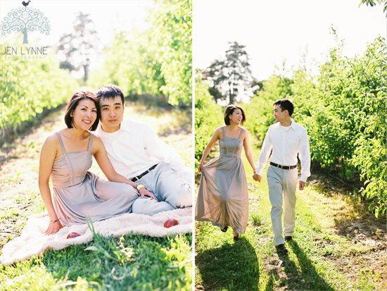 Film Photography Engagement Photoshoot in Apple Orchard