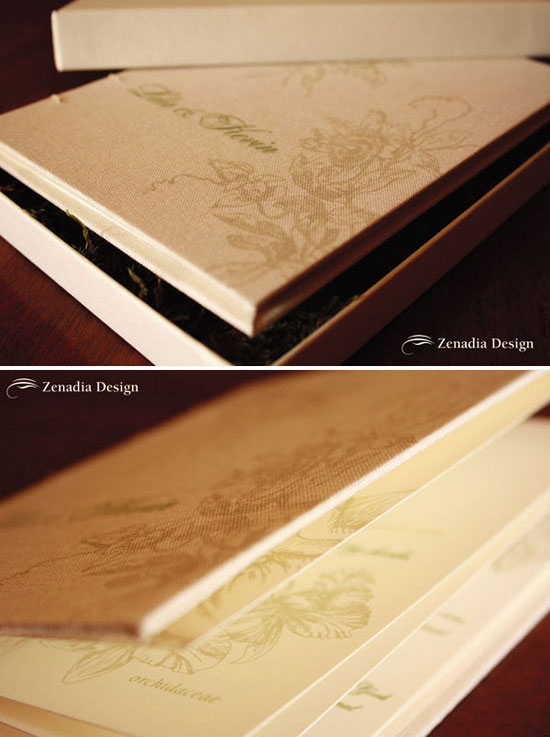 Unique Garden Journal Wedding Invitation Design