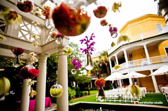 Elegant Outdoor Wedding: Pink Decor, Floral Arrangements & Romantic Ambiance