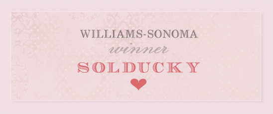 Williams Sonoma $250 Gift Card Winner Announced: Congratulations Solducky!