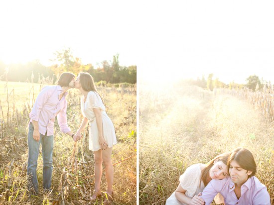 Romantic Couple Photoshoot: Love in a Sunlit Field
