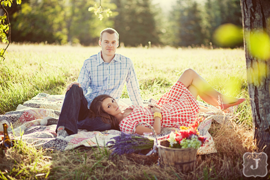 Romantic Lavender Farm Engagement Photos