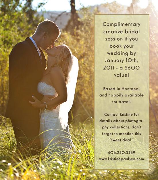 Montana Wedding Photographer: Get a Free Bridal Session!