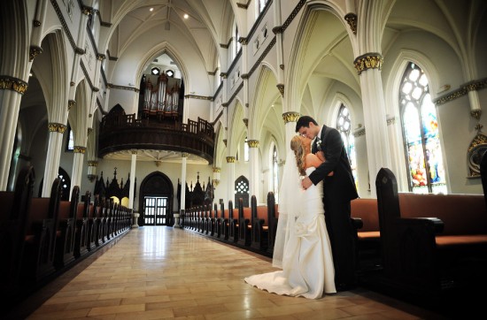 Stunning Wedding with Pink Pumps, Vintage Handbag, and Ethereal Dresses