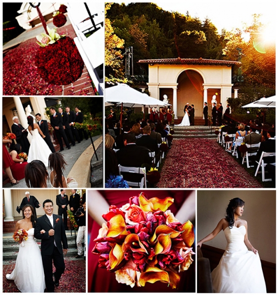 Crimson Wedding at Villa Montalvo: A Red and Romantic Celebration