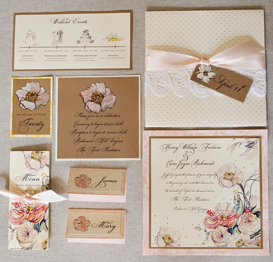 Peach Wedding Stationery Inspiration from Momental Designs