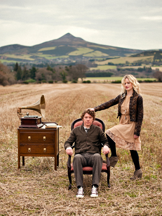 Vintage Ireland Engagement Shoot with Musical Elements in Wicklow