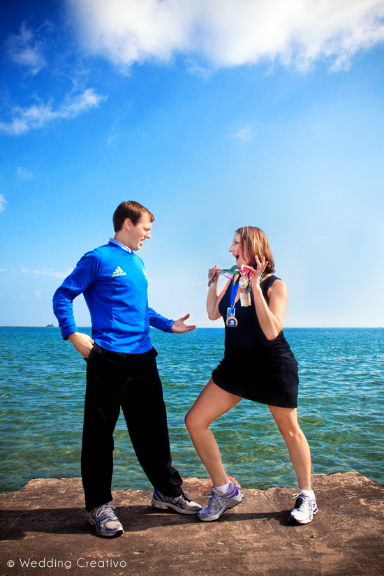 Kate & Brian's Humorous Marathon Engagement