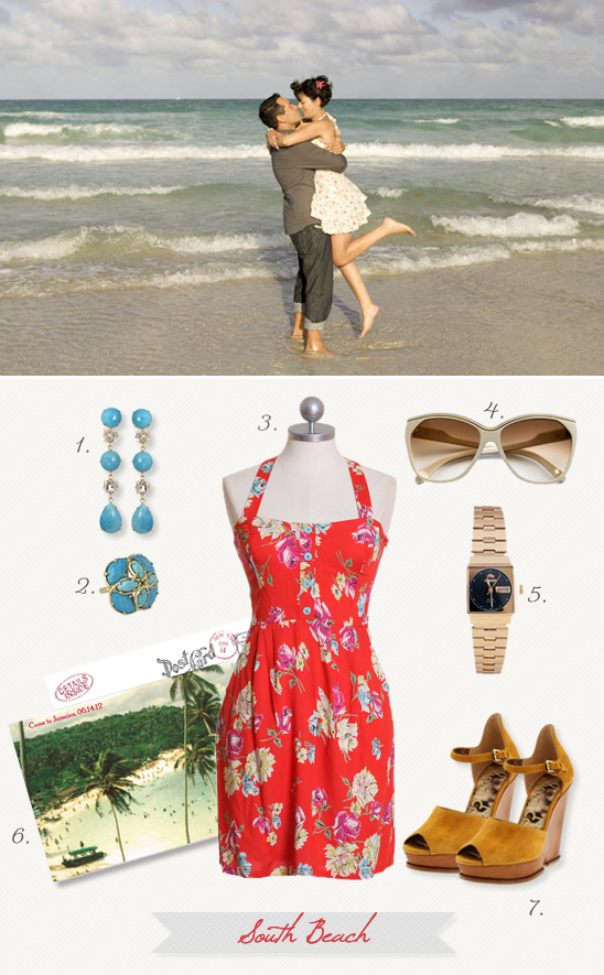 Beach Engagement Outfit Inspired by Elvis: Sundress, Watch & Wedges