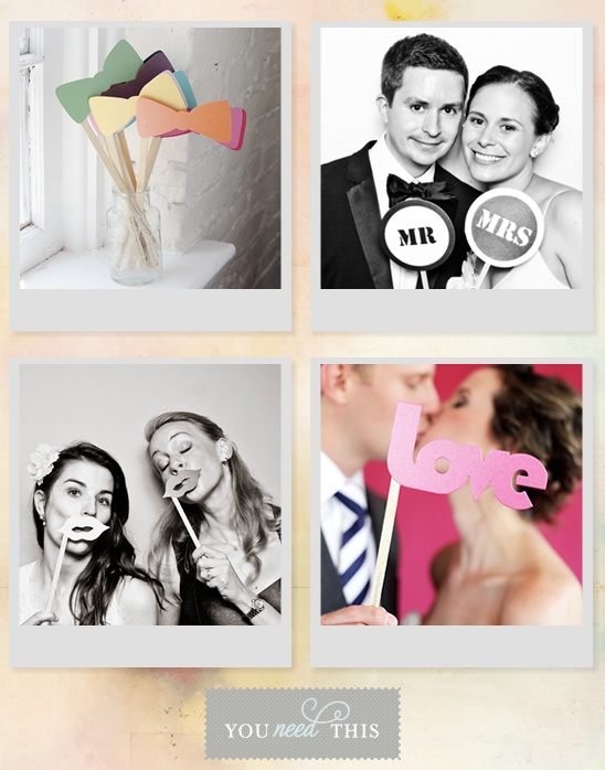Fun Paper Props for Wedding Photo Booths