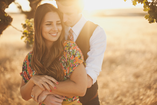Romantic Engagement Photos in Golden Field | Tyler Branch Photo