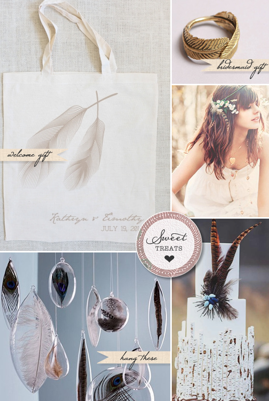 Boho Chic Wedding Ideas: Feathers, Cakes & Bridesmaid Proposals