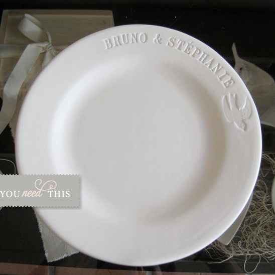 Personalized Wedding Cake Plates by Paloma's Nest for Keepsake