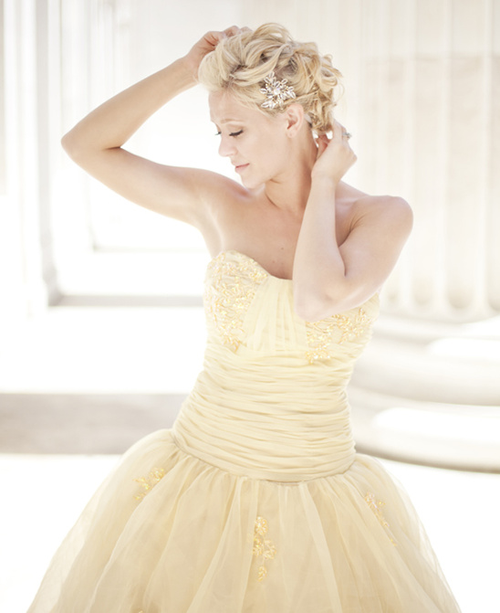 Stunning Butter Cream Yellow Wedding Gown