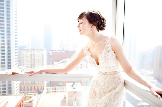 Downtown Chicago Wedding Photography: Bride and Groom Portraits
