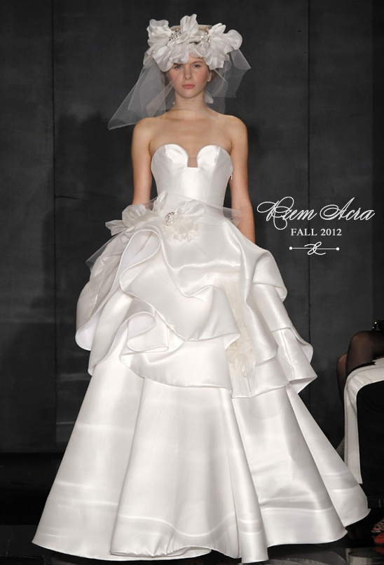 Reem Acra Bridal Fall 2012: Sheer, Layered Gowns for a Ballroom Wedding