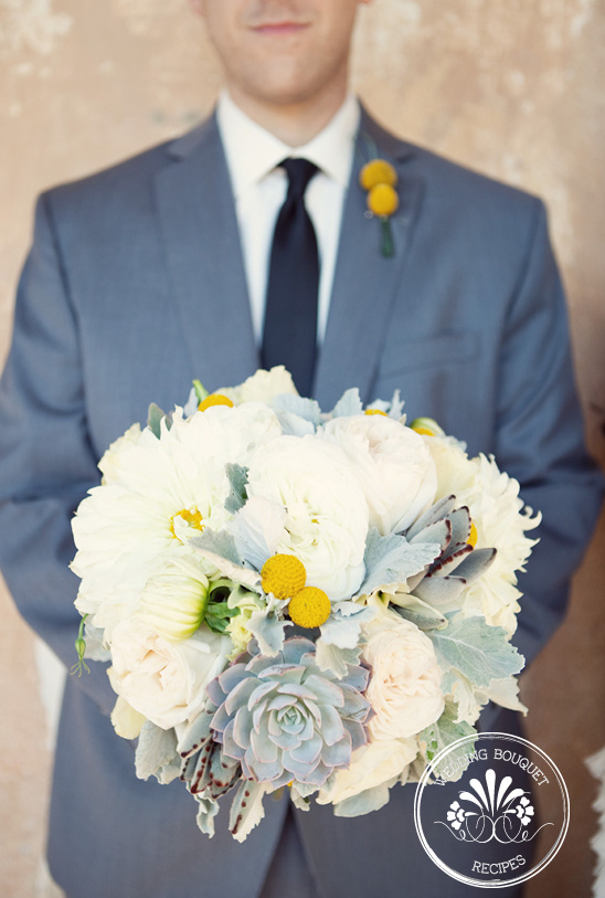 Stunning Succulent Bouquet with Roses and Dahlias by Art with Nature