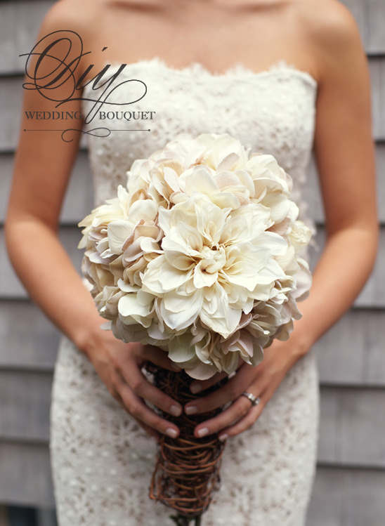 DIY Hydrangea and Mum Bouquet Tutorial for Rustic Weddings