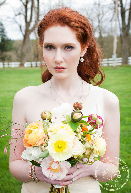 Peach Wedding Bouquet Recipe: Spring Poppy and Ranunculus Floral