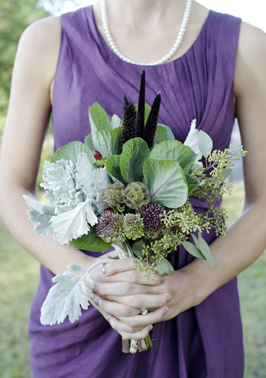 Purple and Green Wedding Inspiration: BHLDN Bridesmaid Dresses